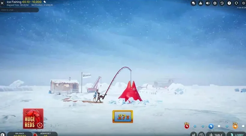 Ice Fishing Huge Reds bonus multiplier catch