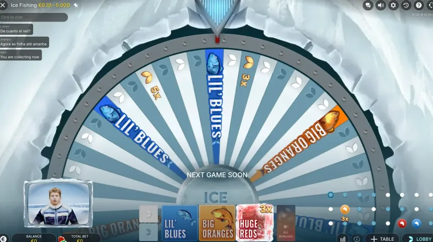 Ice Fishing Lil' Blues bonus fish with multipliers
